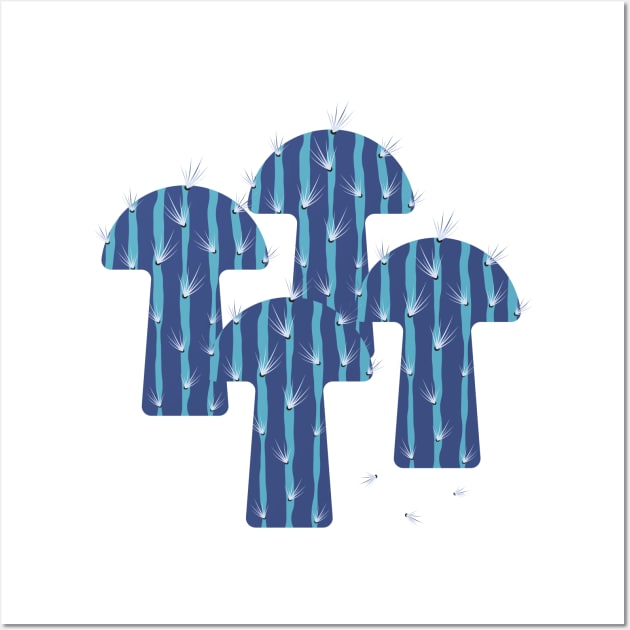 Blue mushroom cactus Wall Art by Gerchek